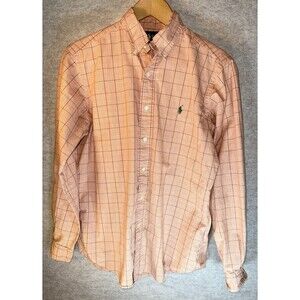Ralph Lauren Polo Men’s Size M (15 1/2) Classic Fit Orange Green Button Up